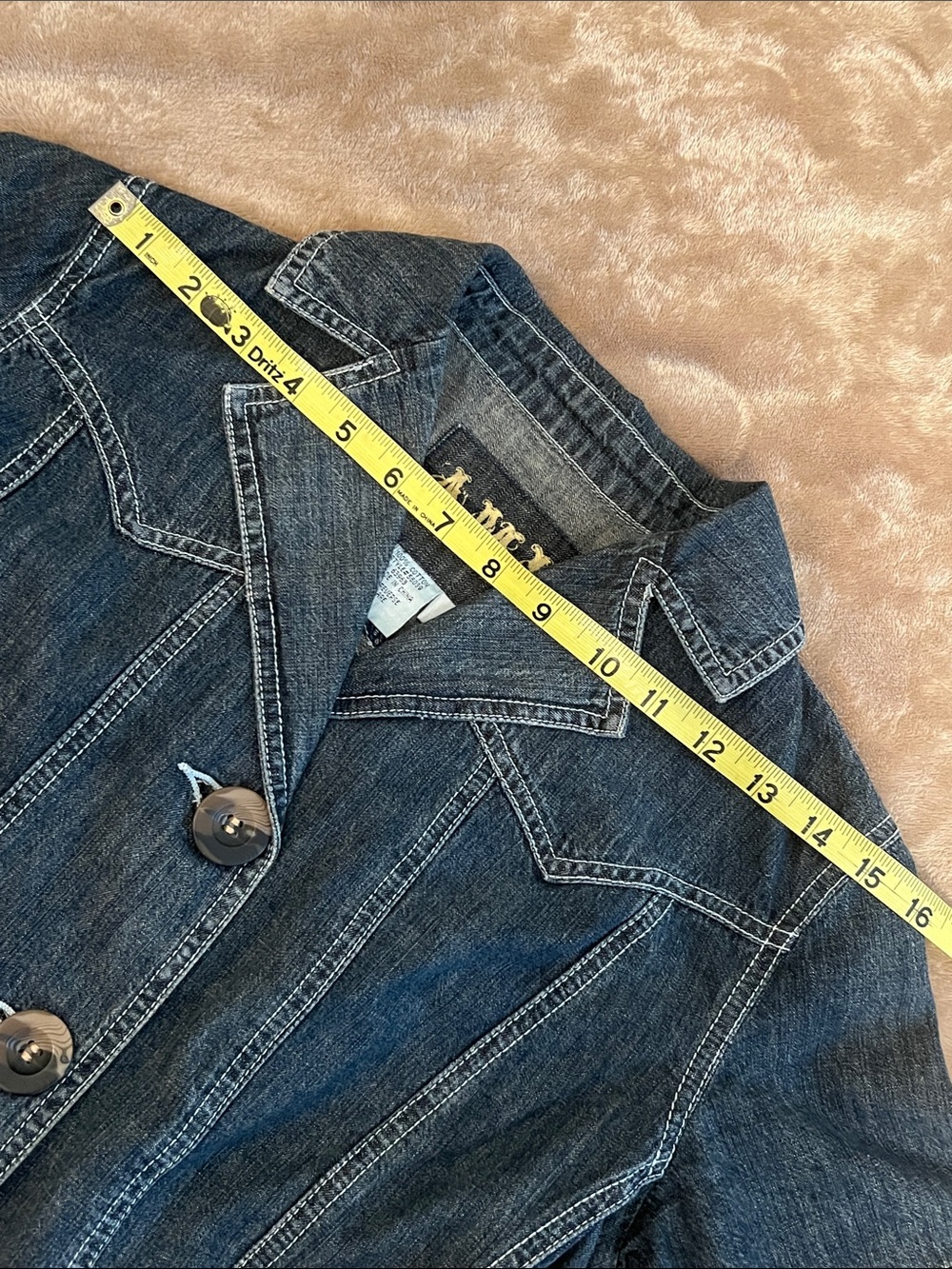 Vintage AMI Button Down Denim Short-Sleeve Shirt Jacket - Size S - Picture 5 of 13